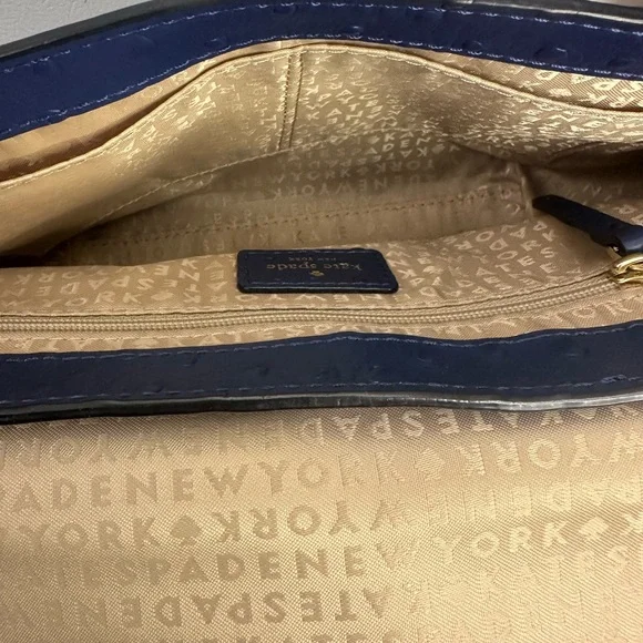 Kate Spade ♠️ Joleen charm City Ostrich Leather flap bow shoulder bag. - Picture 8 of 8